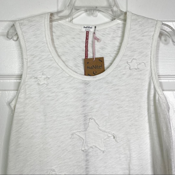 NWT Hello Nite! Revolve Burnout Star Lounge Sleep Tank White Sz S - Picture 3 of 7